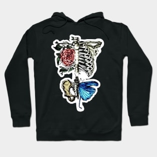 vintage skeleton flower Hoodie